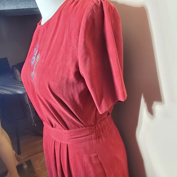 Vintage 80's City Girl Petites 3-Piece Embroidered Skirt Suit  - Size Large - Picture 13 of 15